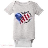 Faith Family Freedom USA Heart Baby Bodysuit thumb 0