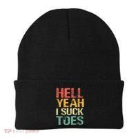 Funny Foot Fetish Sucking Toes Joke Hell Yeah I Suck Toes Beanie thumb 0