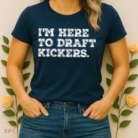 Funny Fantasy Football Draft Party Im Here To Draft Kickers Gift Women's T-Shirt thumb 2