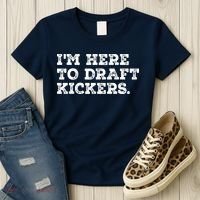 Funny Fantasy Football Draft Party Im Here To Draft Kickers Gift Women's T-Shirt thumb 3
