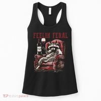 Feelin Feral Funny Sarcastic Snarky Funny Raccoon Women's Tank Top thumb 0