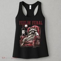 Feelin Feral Funny Sarcastic Snarky Funny Raccoon Women's Tank Top thumb 3