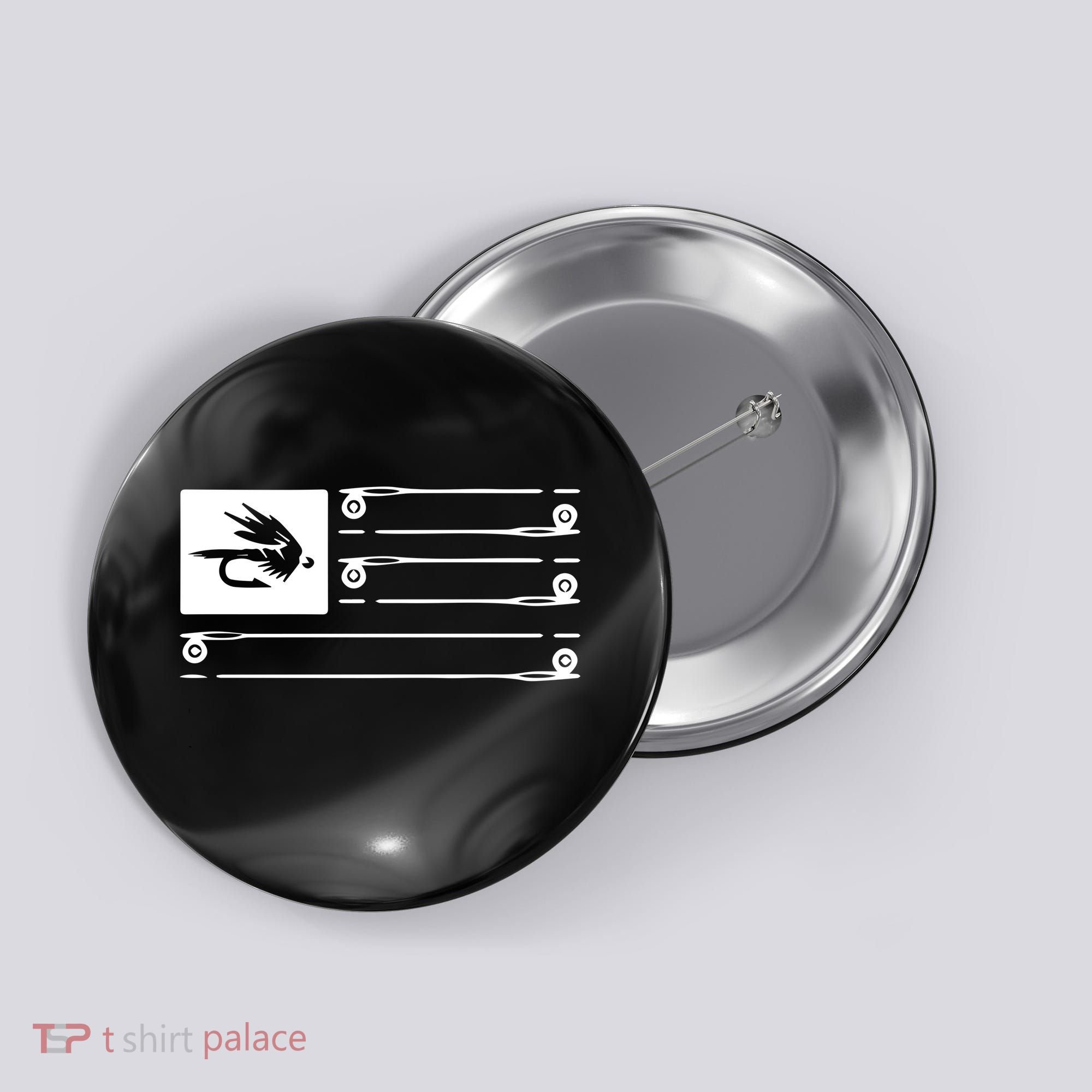 Fly Fishing Flag Button
