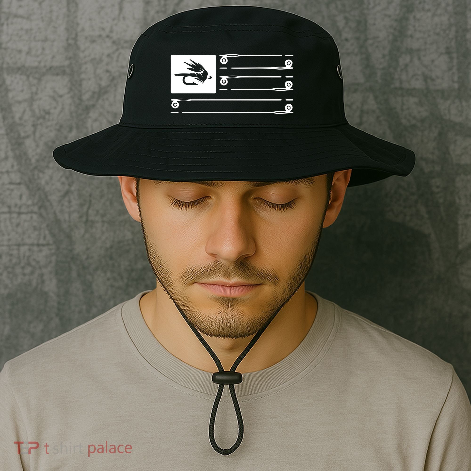 Fly Fishing Flag Bucket Hat