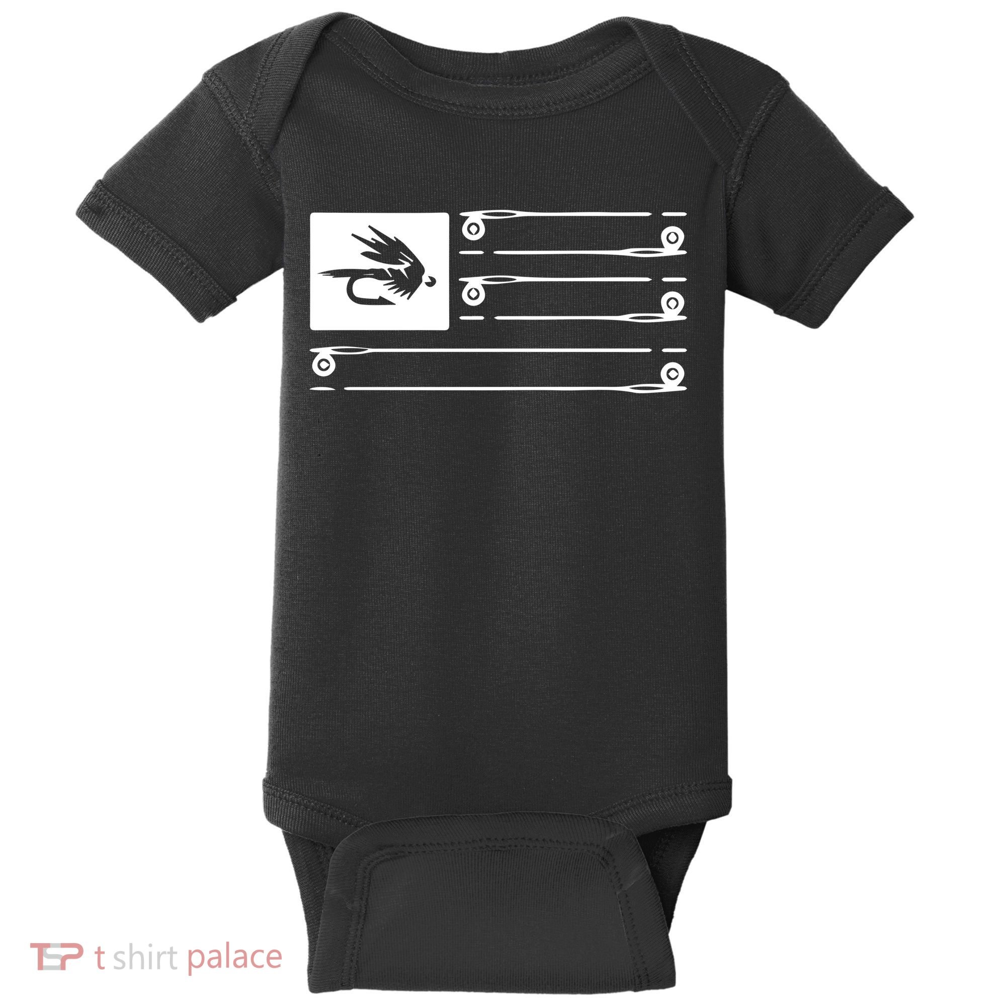 Fly Fishing Flag Baby Bodysuit