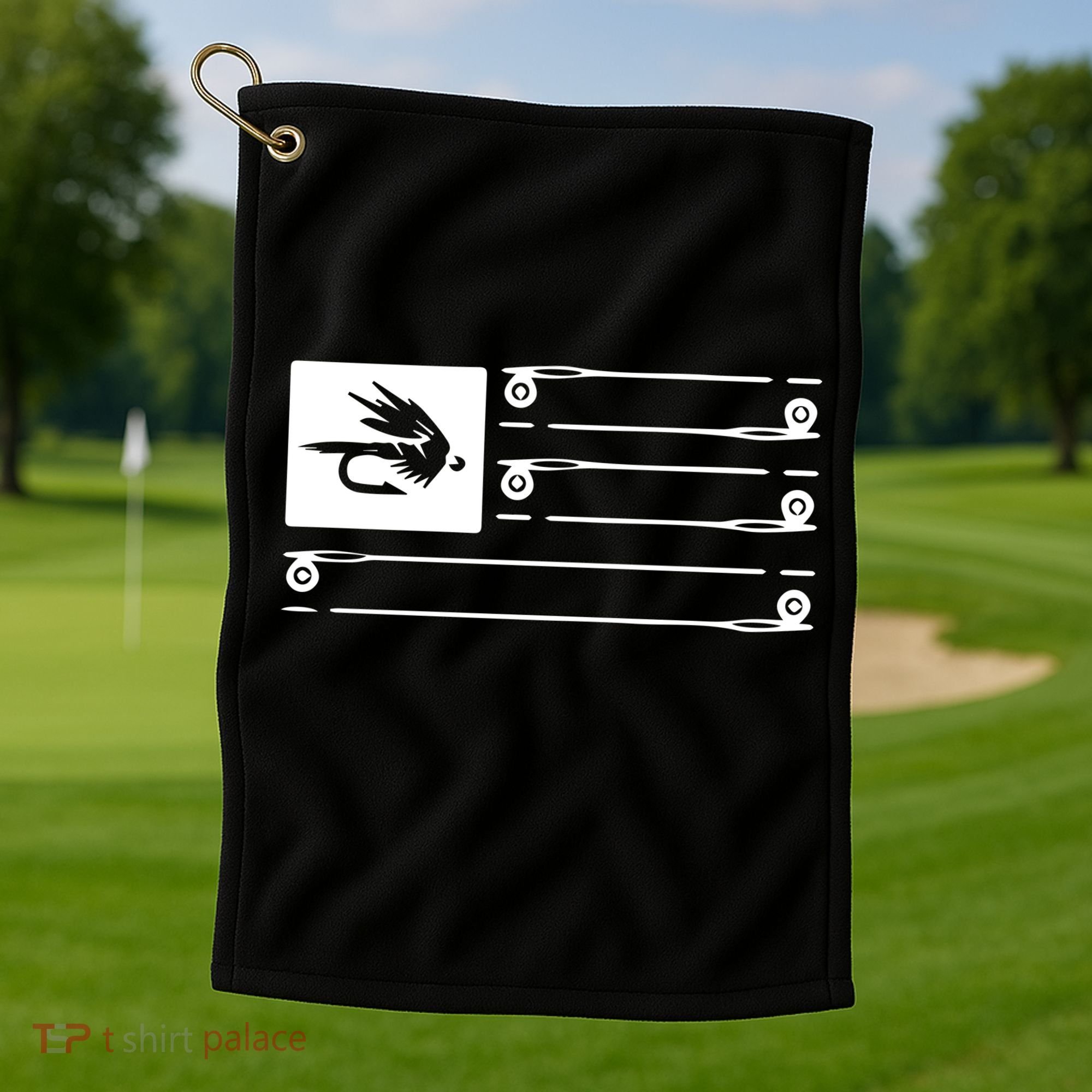Fly Fishing Flag Golf Towel
