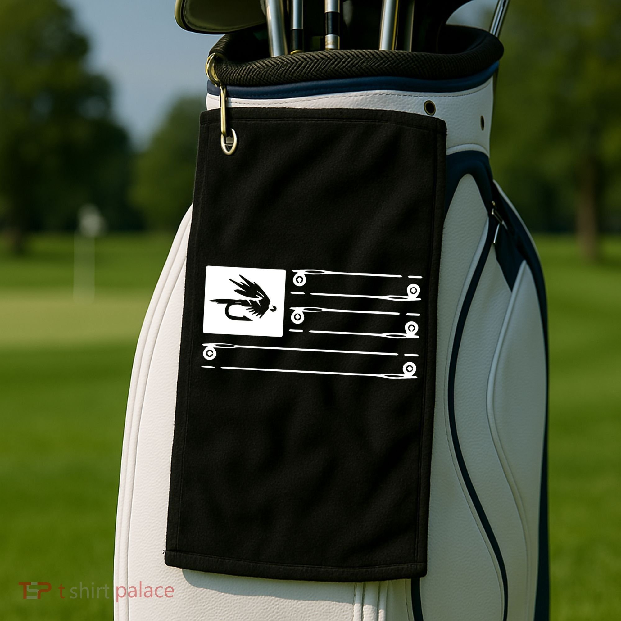 Fly Fishing Flag Golf Towel