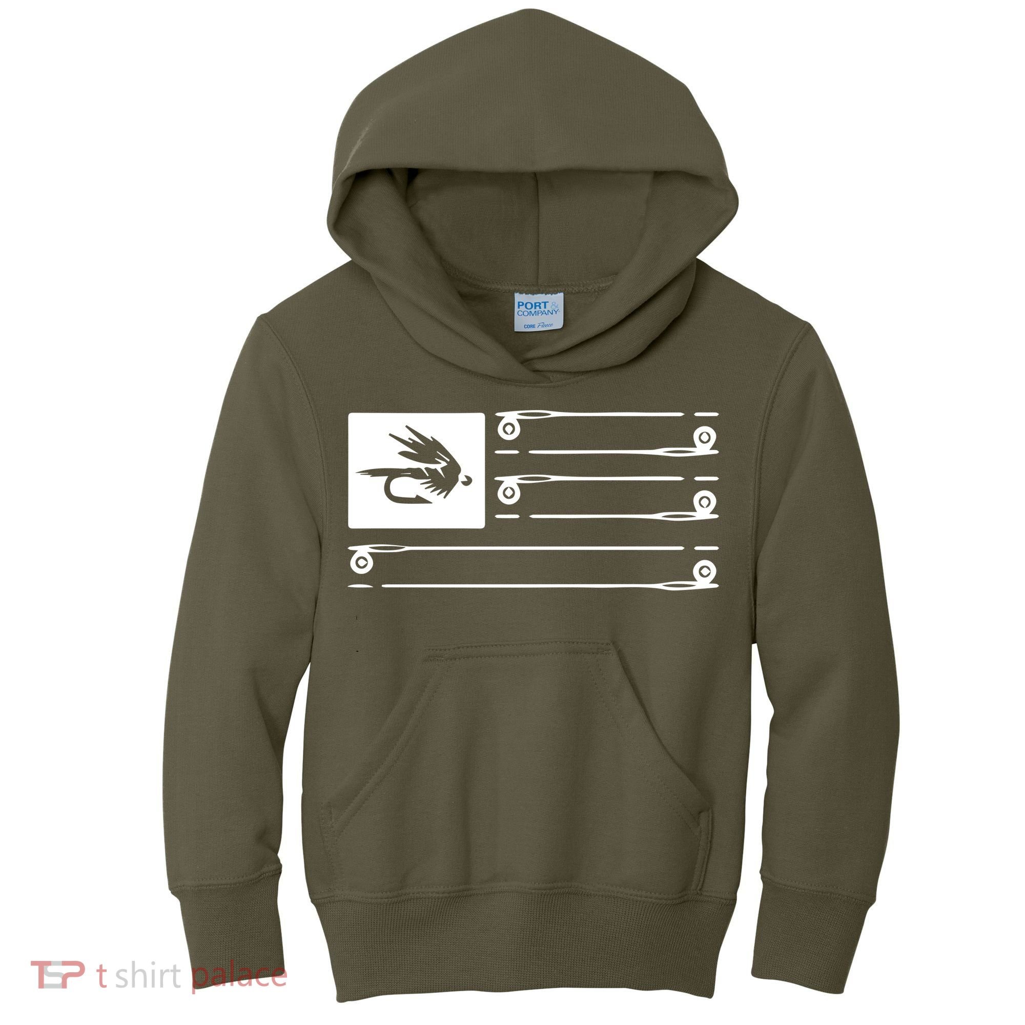 Fly Fishing Flag Kids Hoodie