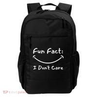 Funny Fun Fact I Don't Care Sarcastic Backpack thumb 0