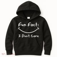 Funny Fun Fact I Don't Care Sarcastic Kids Hoodie thumb 0