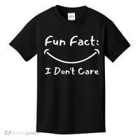 Funny Fun Fact I Don't Care Sarcastic Kids T-Shirt thumb 0