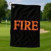 Flaming Fire Golf Towel thumb 1