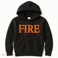 Flaming Fire Kids Hoodie thumb 0