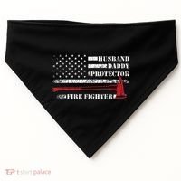 Firefighter Funny Firemen Fire Truck Graphic USA-Made Doggie Bandana thumb 0