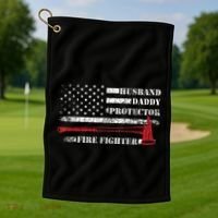 Firefighter Funny Firemen Fire Truck Graphic Golf Towel thumb 1
