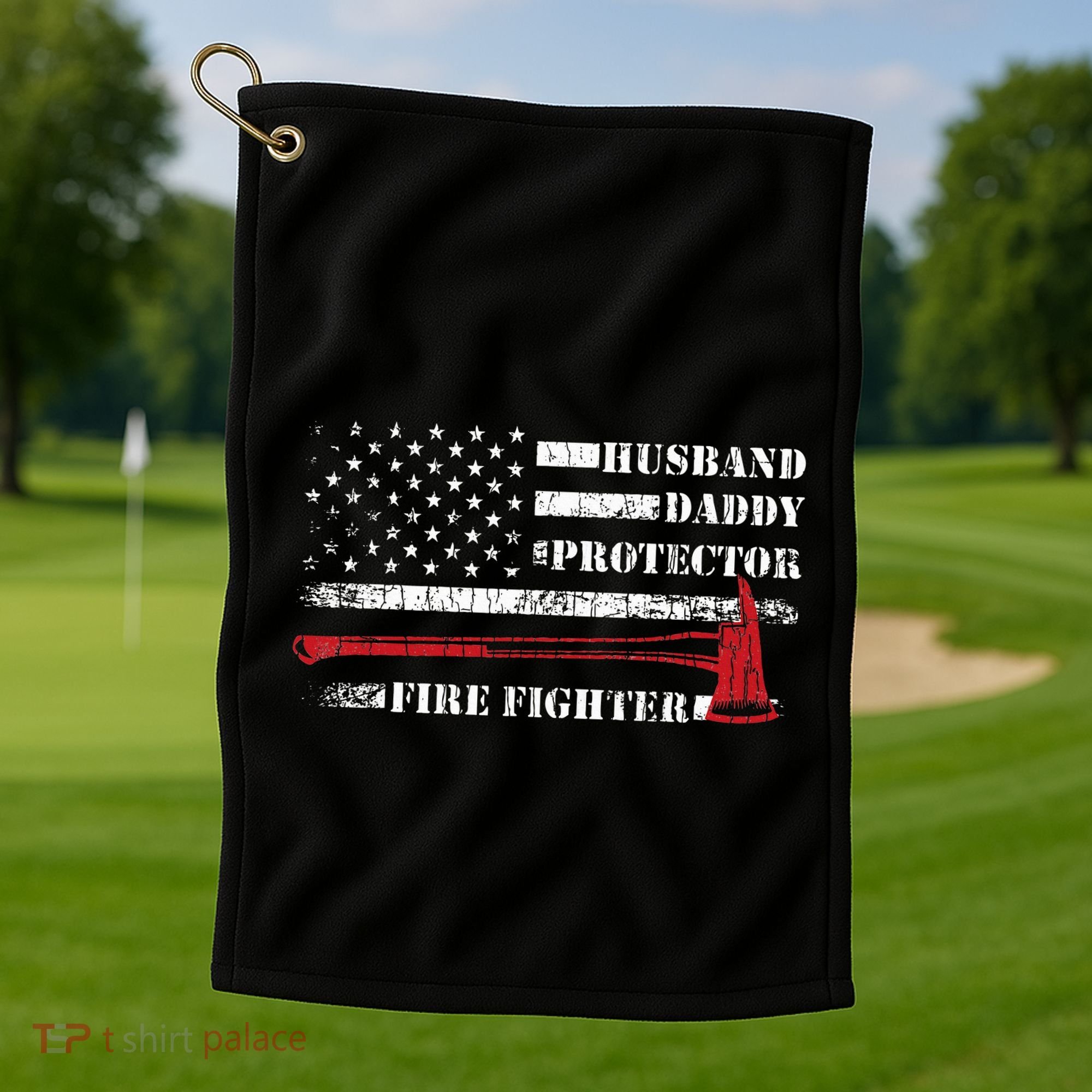 Firefighter Funny Firemen Fire Truck Graphic Golf Towel