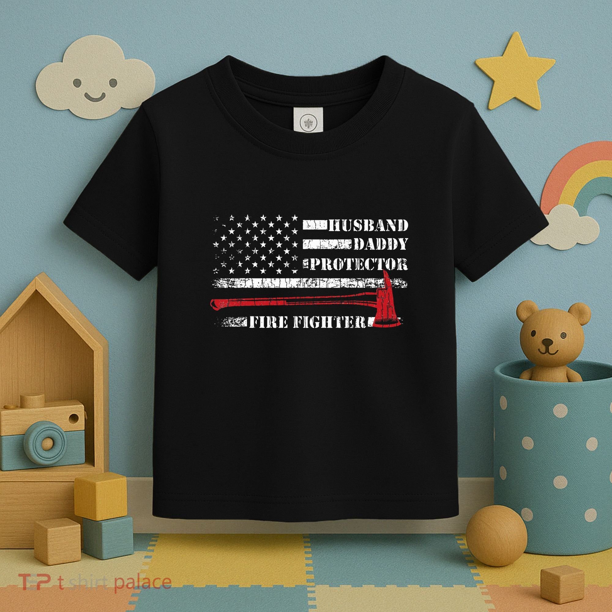 Firefighter Funny Firemen Fire Truck Graphic Toddler T-Shirt