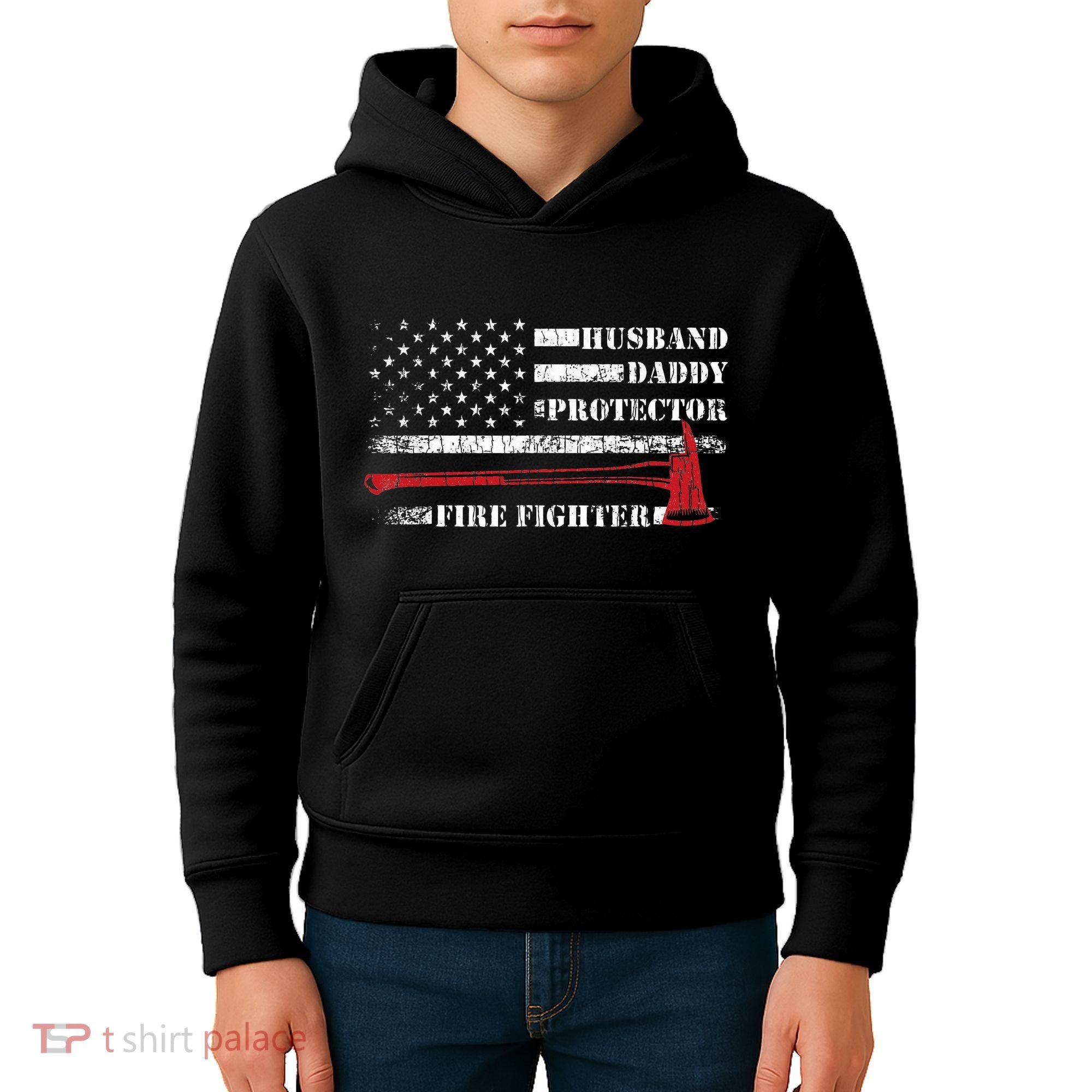 Firefighter Funny Firemen Fire Truck Graphic Kids Hoodie