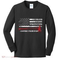 Firefighter Funny Firemen Fire Truck Graphic Kids Long Sleeve Shirt thumb 0