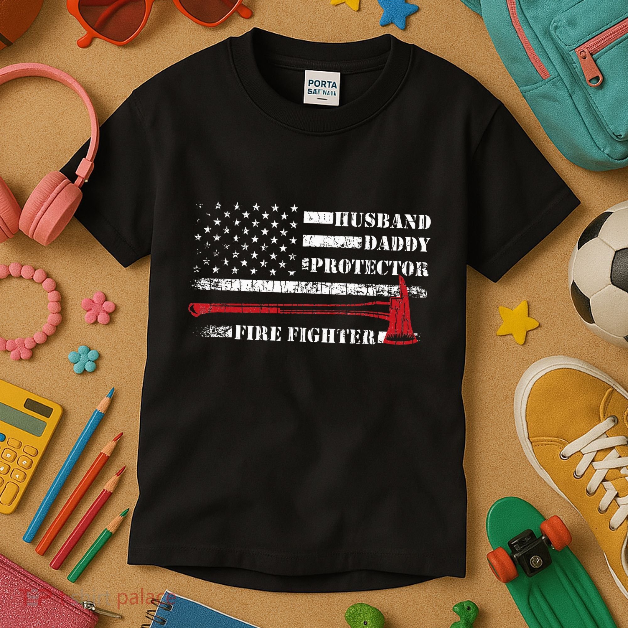 Firefighter Funny Firemen Fire Truck Graphic Kids T-Shirt