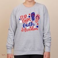 Flip Flops Faith And Freedom Women's Sweatshirt thumb 0
