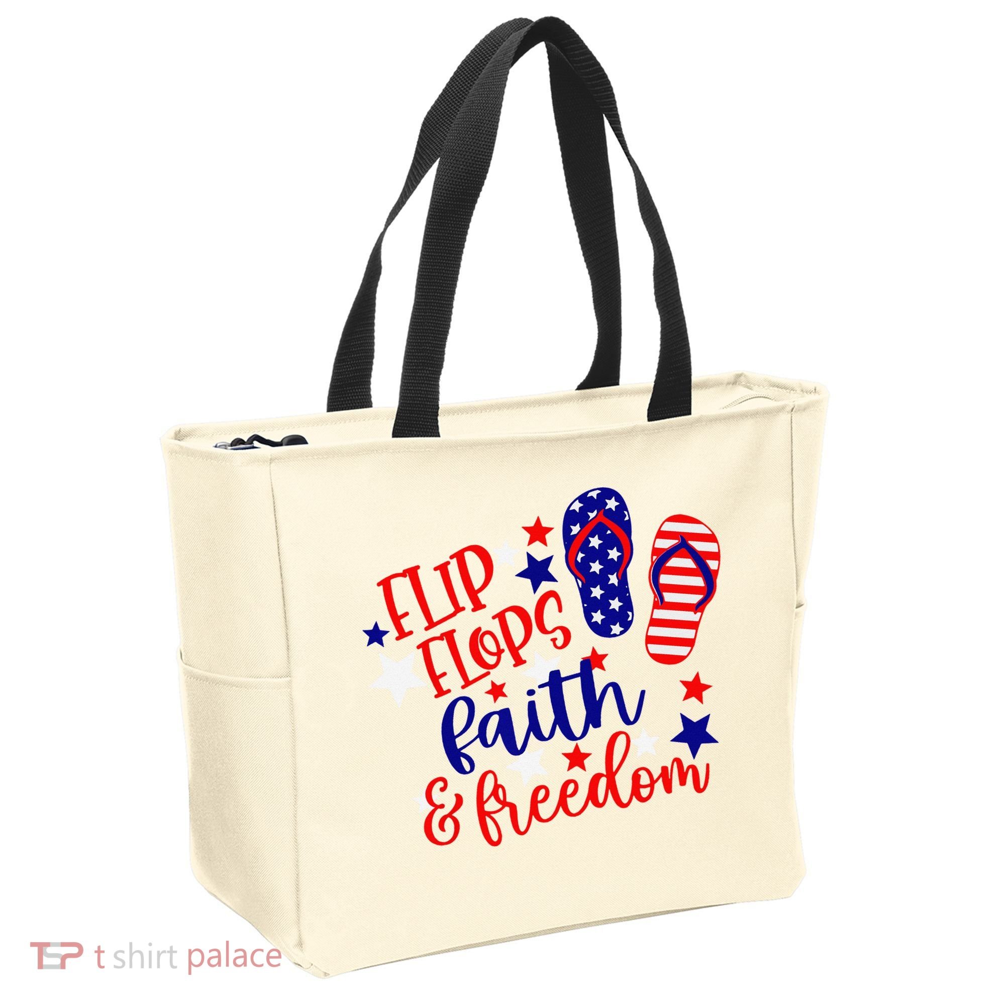 Flip Flops Faith And Freedom Tote Bag