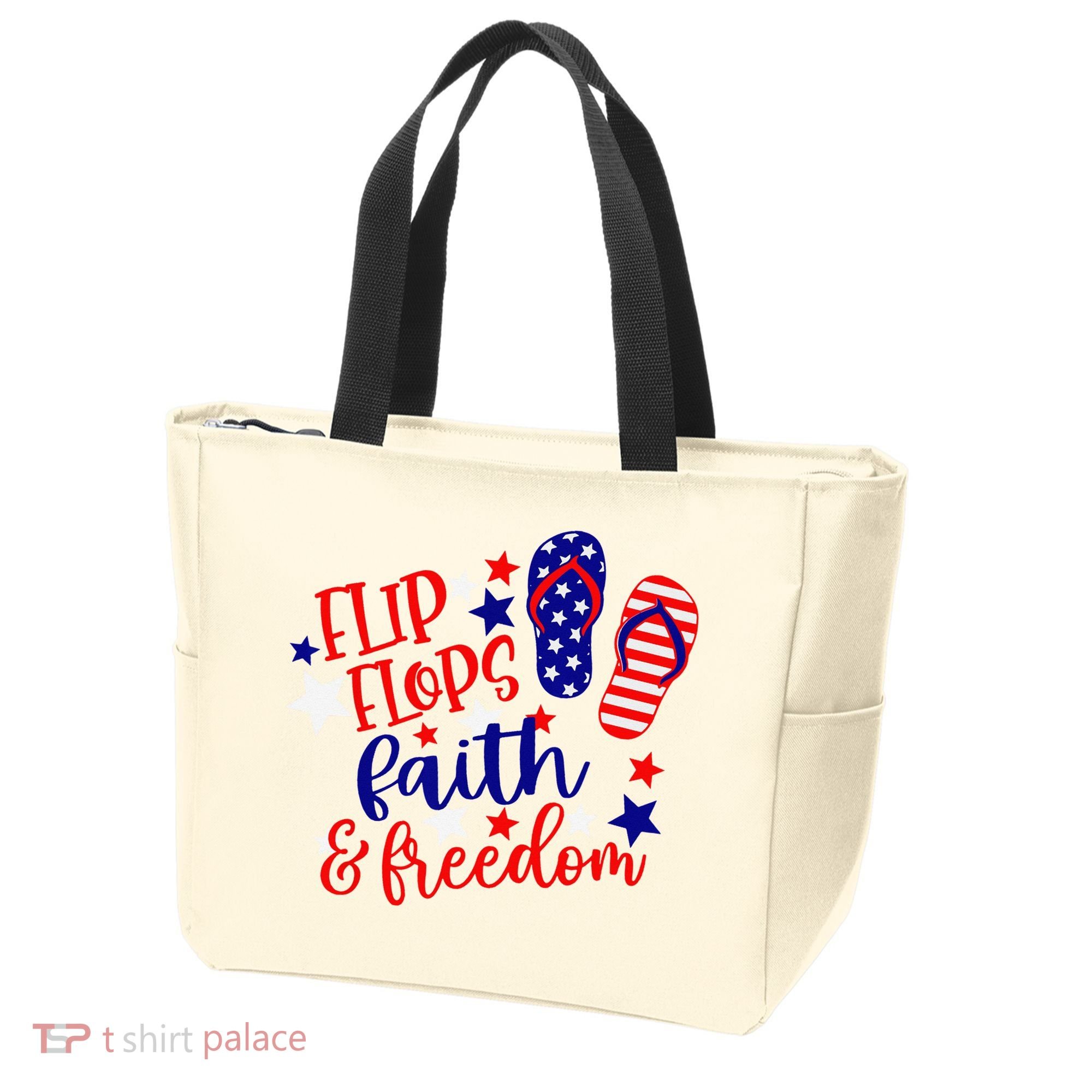 Flip Flops Faith And Freedom Tote Bag