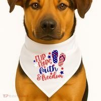 Flip Flops Faith And Freedom USA-Made Doggie Bandana thumb 1