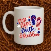 Flip Flops Faith And Freedom Coffee Mug thumb 2