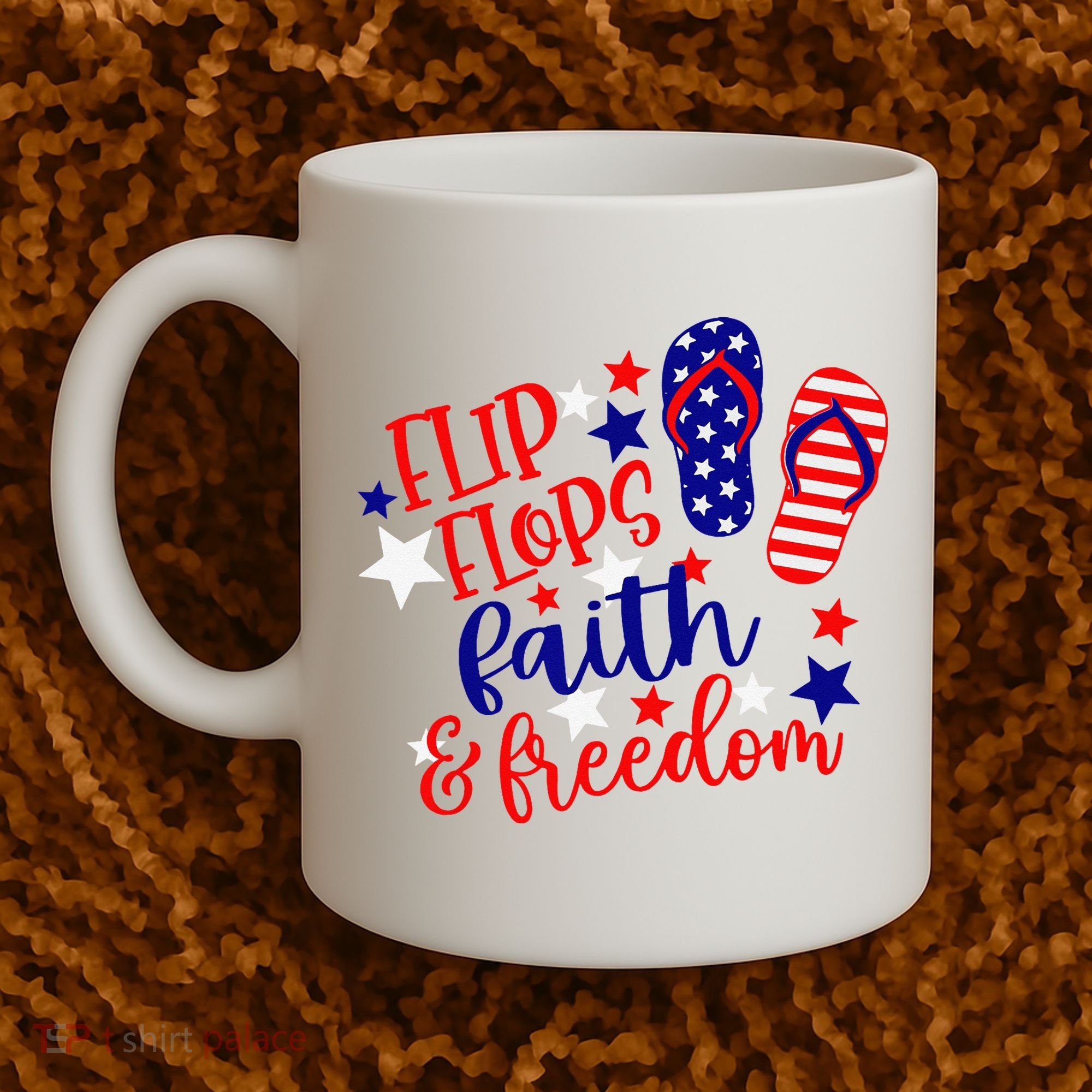 Flip Flops Faith And Freedom Coffee Mug