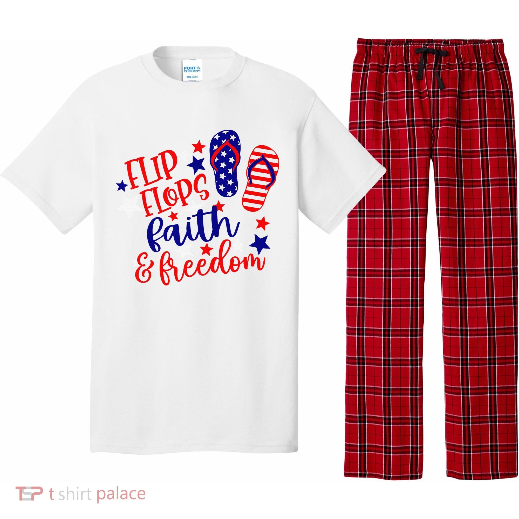 Flip Flops Faith And Freedom Pajama Set