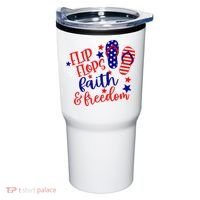 Flip Flops Faith And Freedom Tumbler thumb 0