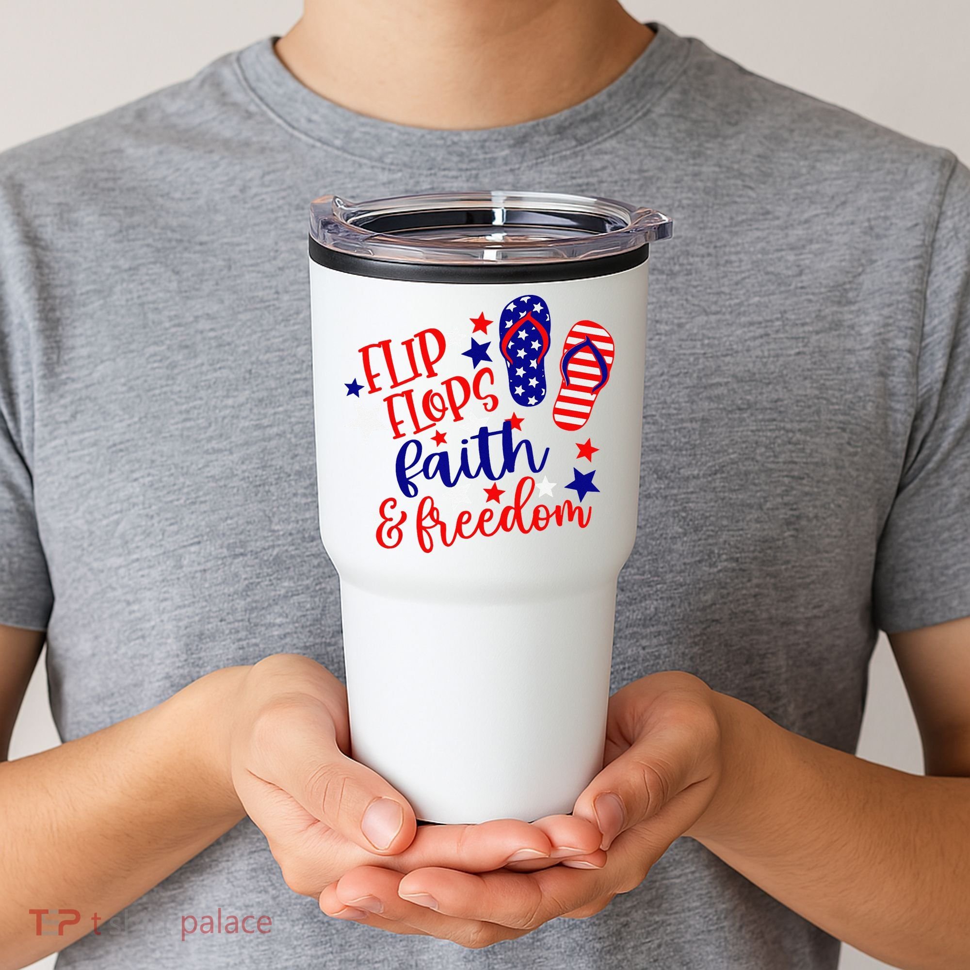 Flip Flops Faith And Freedom Tumbler
