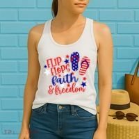 Flip Flops Faith And Freedom Women's Tank Top thumb 2