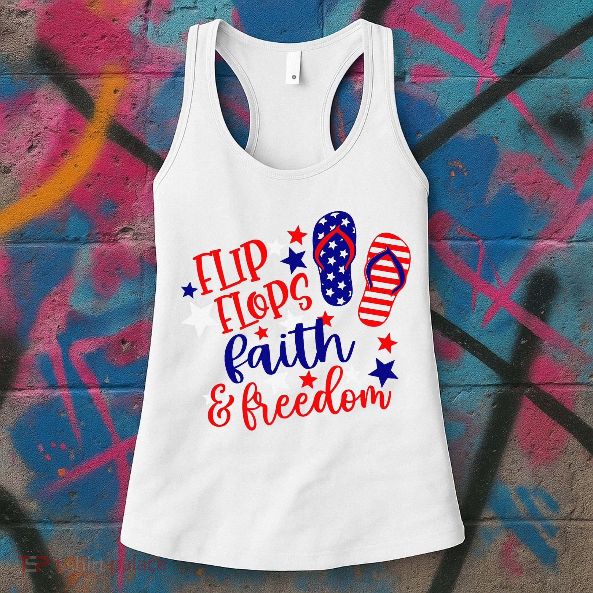 Flip Flops Faith And Freedom Women's Tank Top