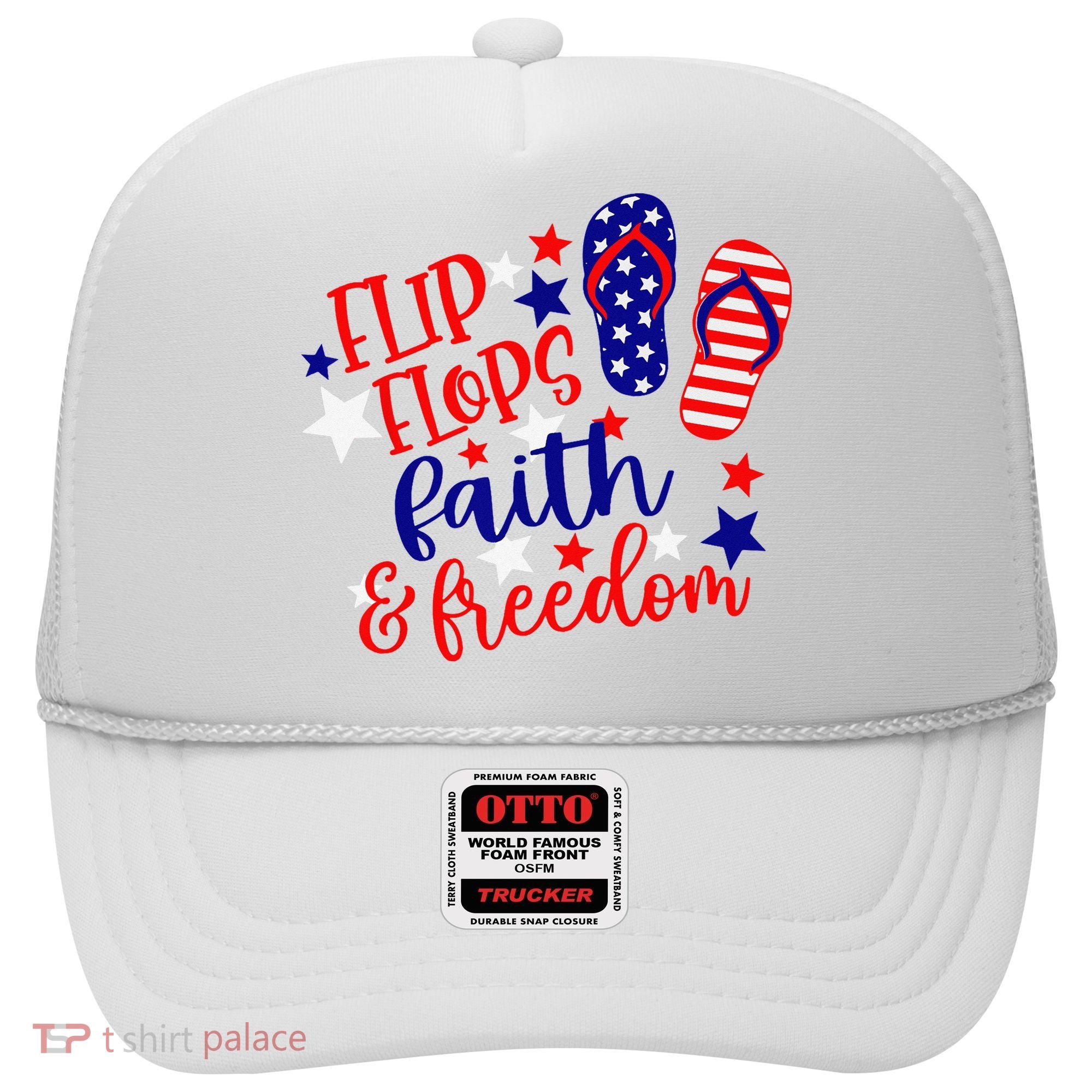 Flip Flops Faith And Freedom Hat