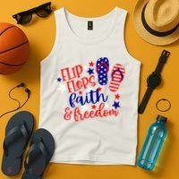 Flip Flops Faith And Freedom Tank Top thumb 4