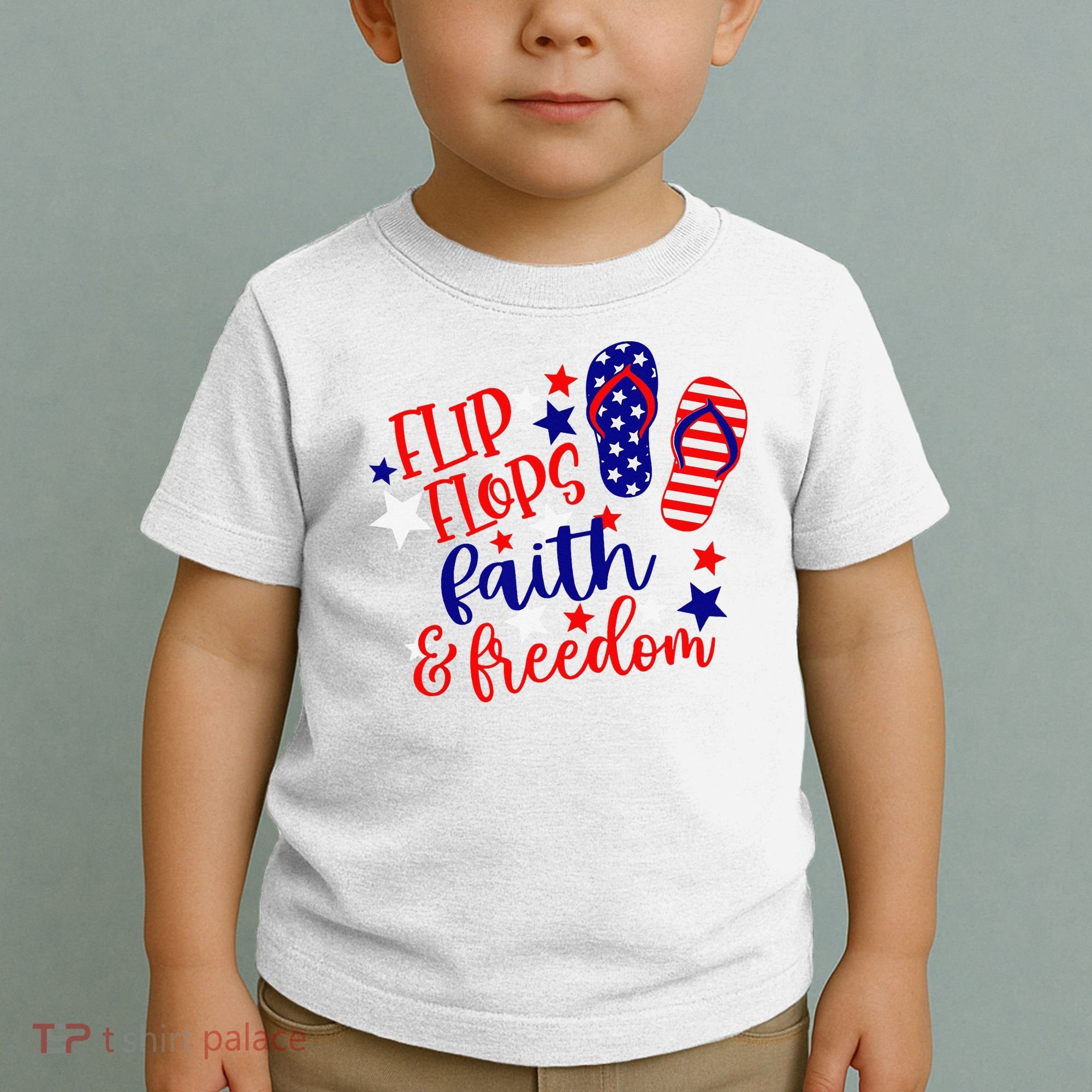 Flip Flops Faith And Freedom Toddler T-Shirt