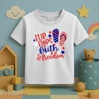 Flip Flops Faith And Freedom Toddler T-Shirt thumb 3