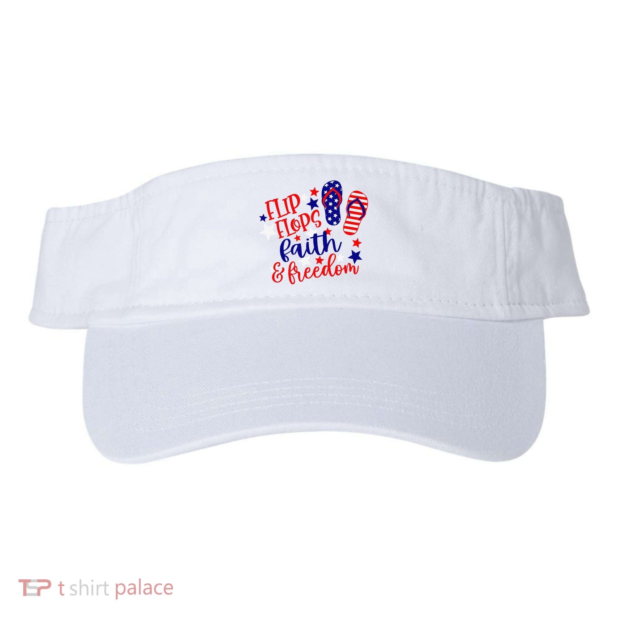 Flip Flops Faith And Freedom Visor