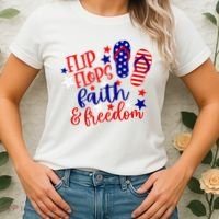 Flip Flops Faith And Freedom Women's T-Shirt thumb 2