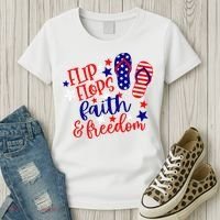 Flip Flops Faith And Freedom Women's T-Shirt thumb 3