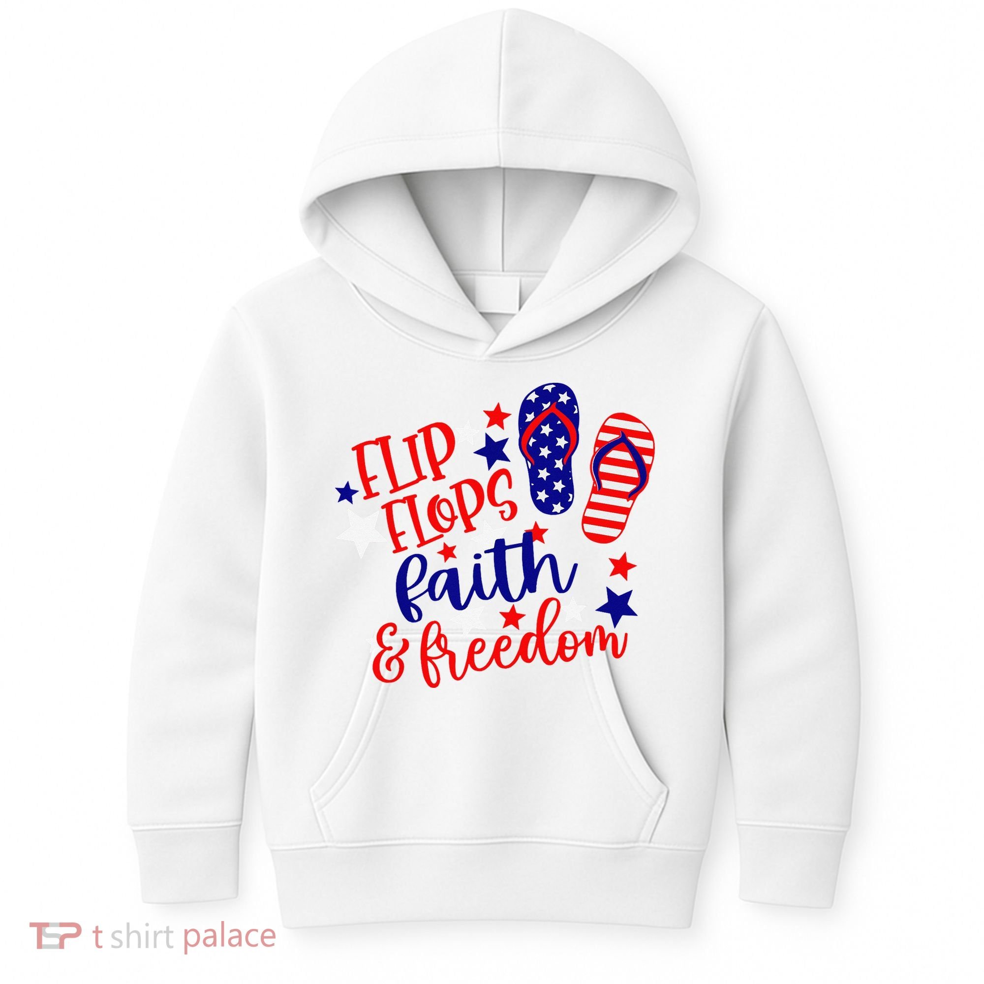 Flip Flops Faith And Freedom Kids Hoodie