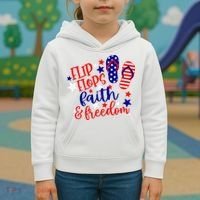 Flip Flops Faith And Freedom Kids Hoodie thumb 3