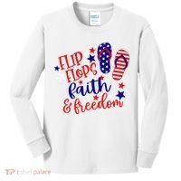 Flip Flops Faith And Freedom Kids Long Sleeve Shirt thumb 0