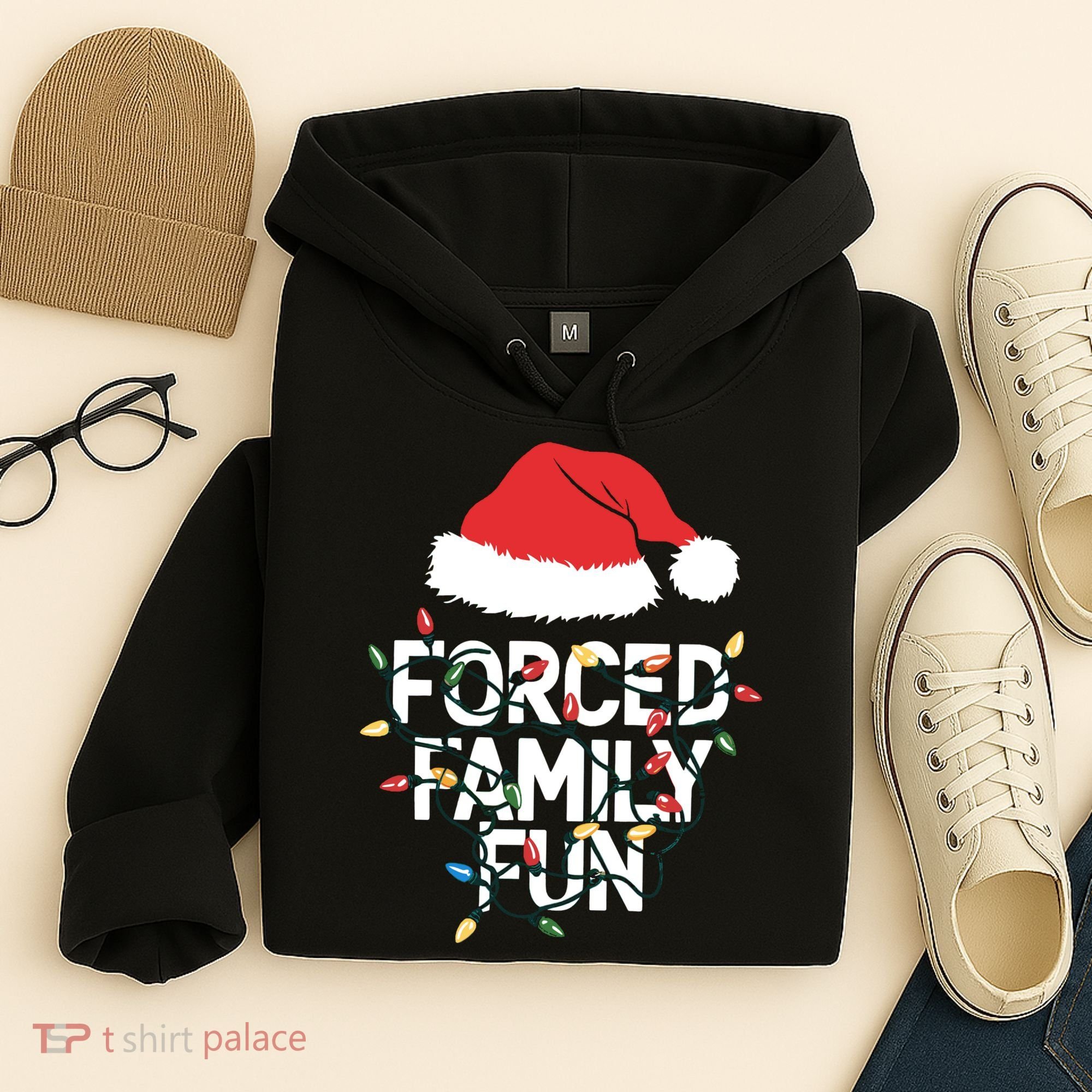 Forced Family Fun Sarcastic Christmas Funny Hoodie