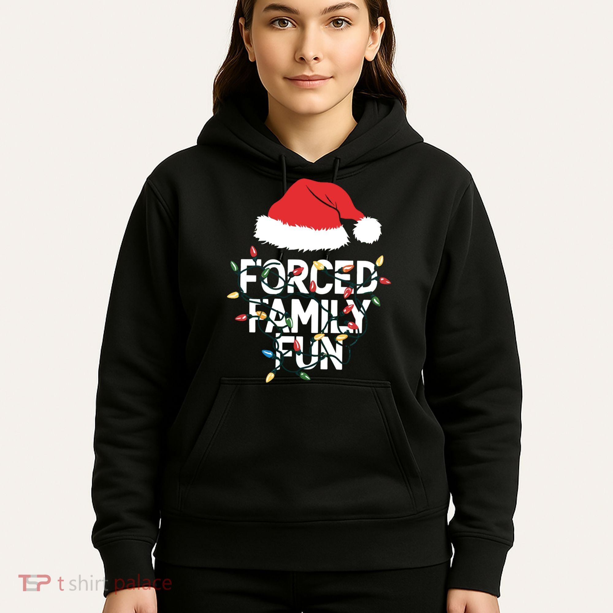 Forced Family Fun Sarcastic Christmas Funny Hoodie