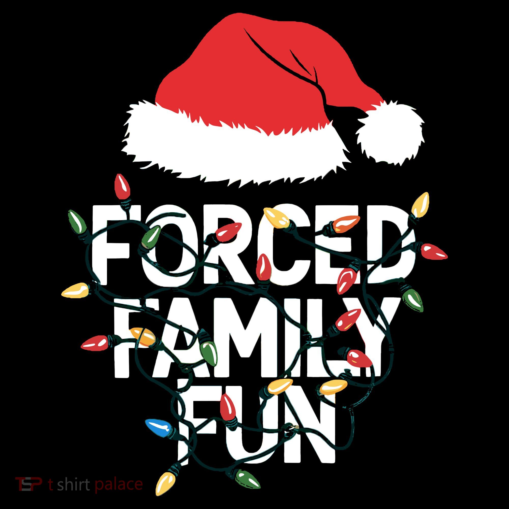 Forced Family Fun Sarcastic Christmas Funny Long Sleeve Shirt
