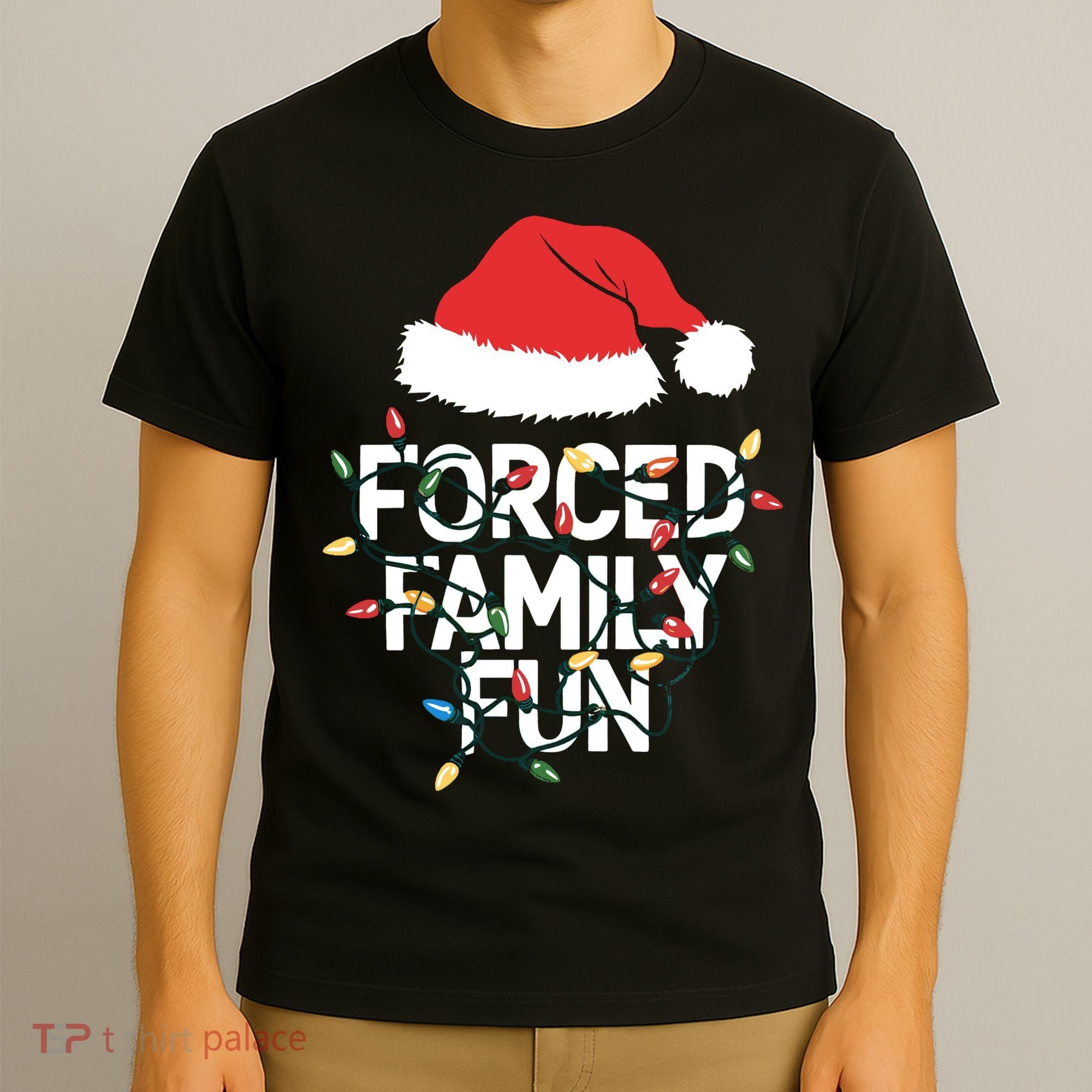 Forced Family Fun Sarcastic Christmas Funny T-Shirt