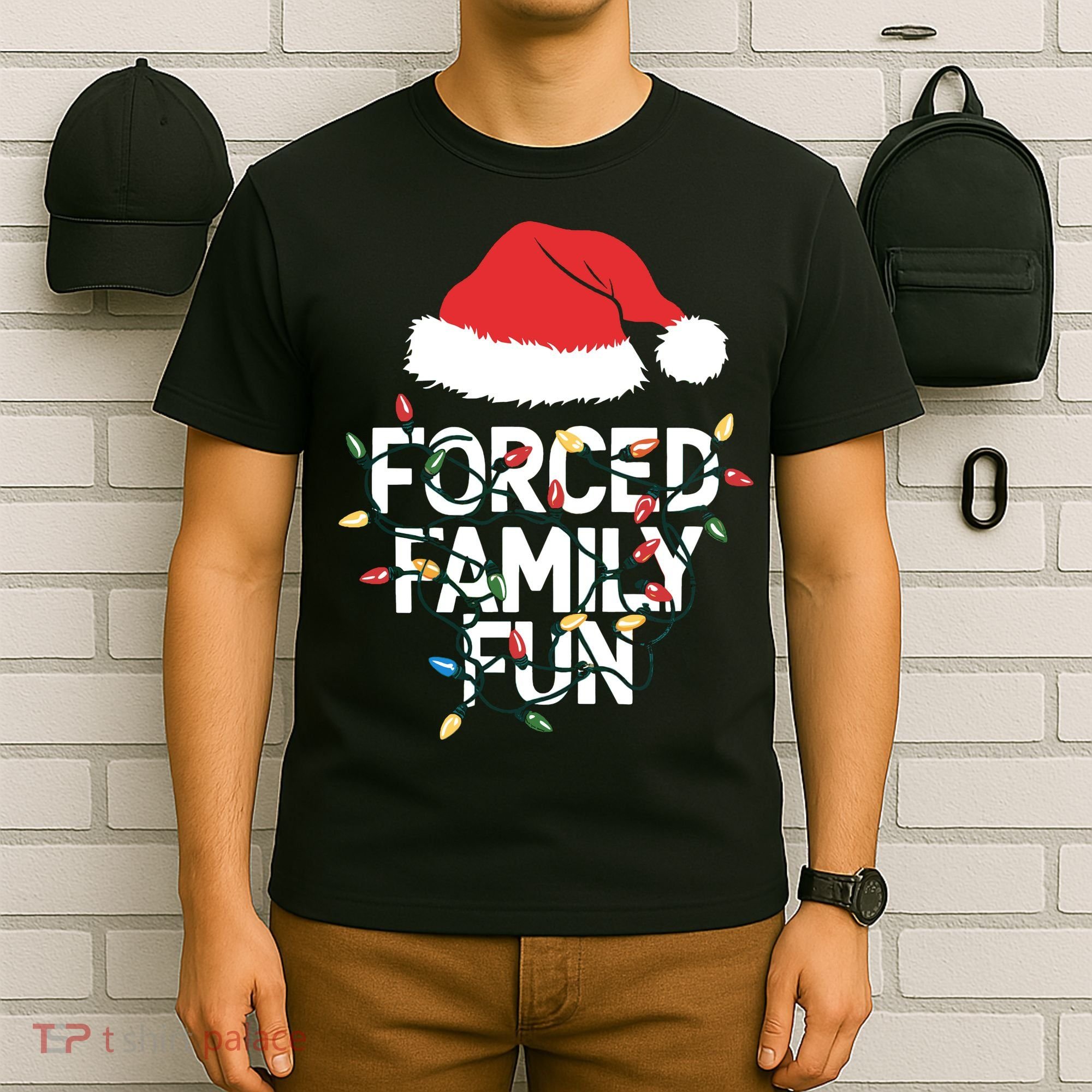 Forced Family Fun Sarcastic Christmas Funny T-Shirt